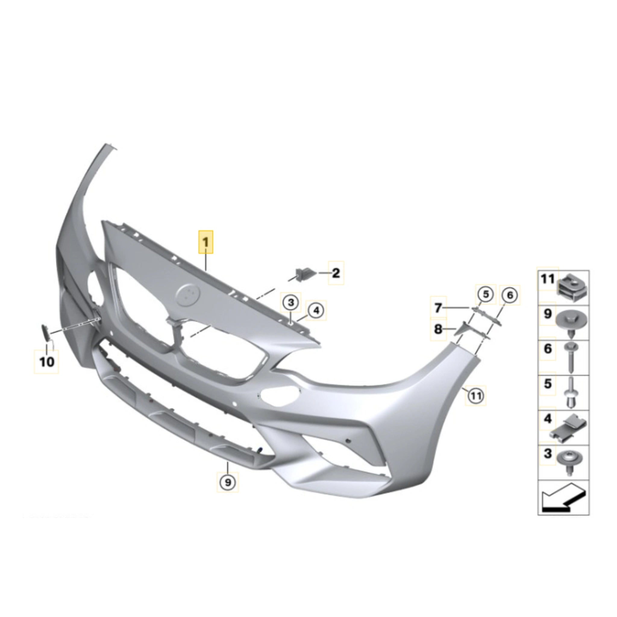 Diagram of BMW M2 CS Racing Front Bumper