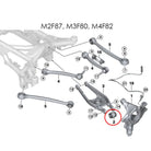 Diagram of installation location of Millway Motorsport Eccentric Rear Control Arm Bushing on BMW F8X & G8X M2/M3/M4