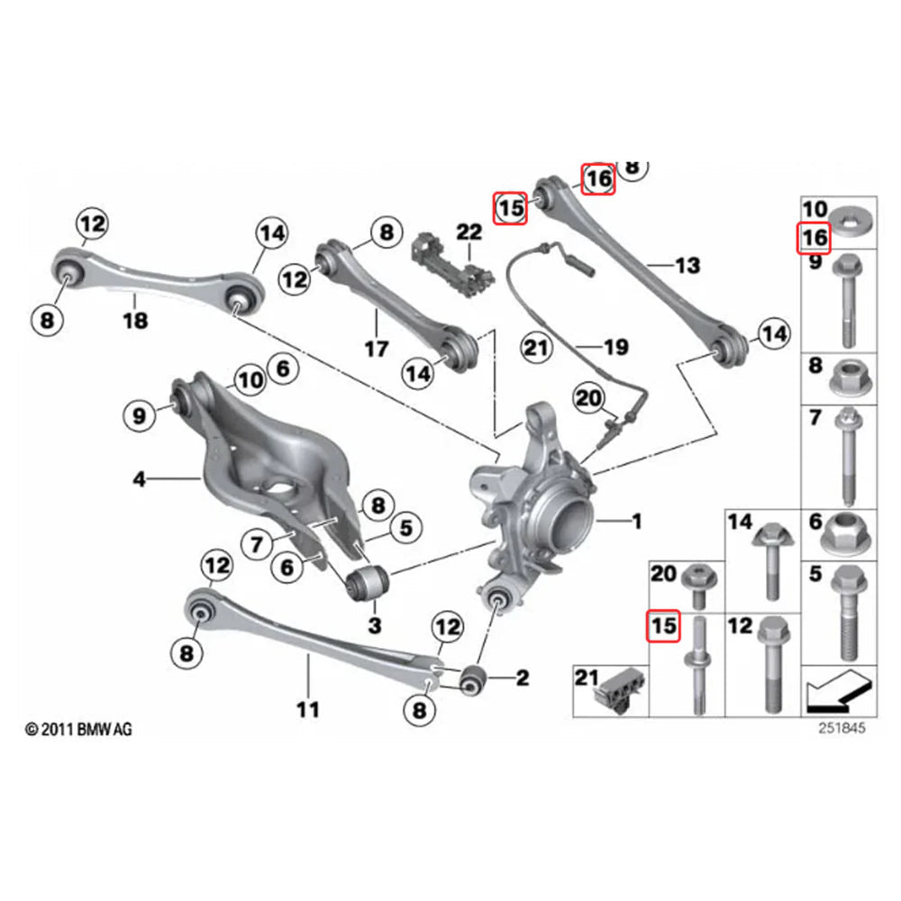 XC3 Engineering BMW F2X F3X Rear Toe Lockout Kit - Clubsport Garage