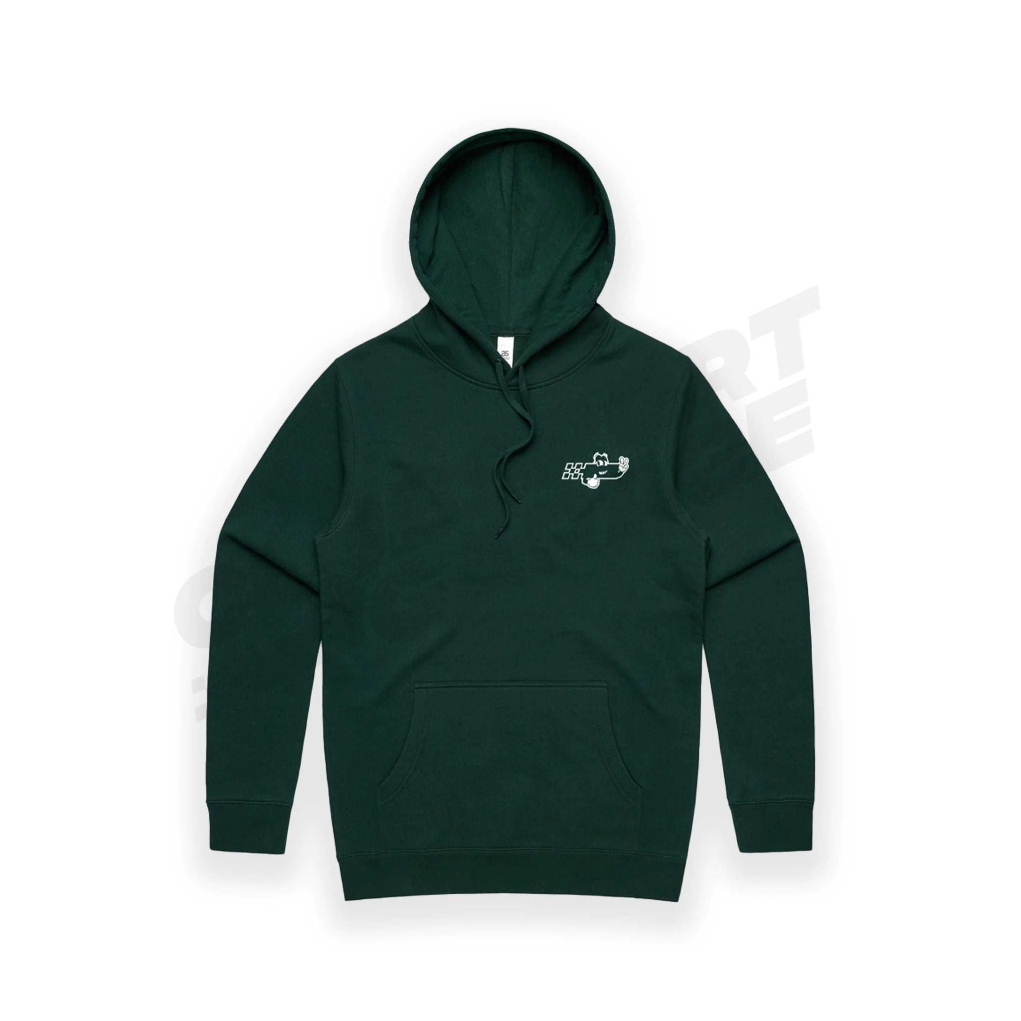 Front Photo of At the Track Hoodie in British Racing Green