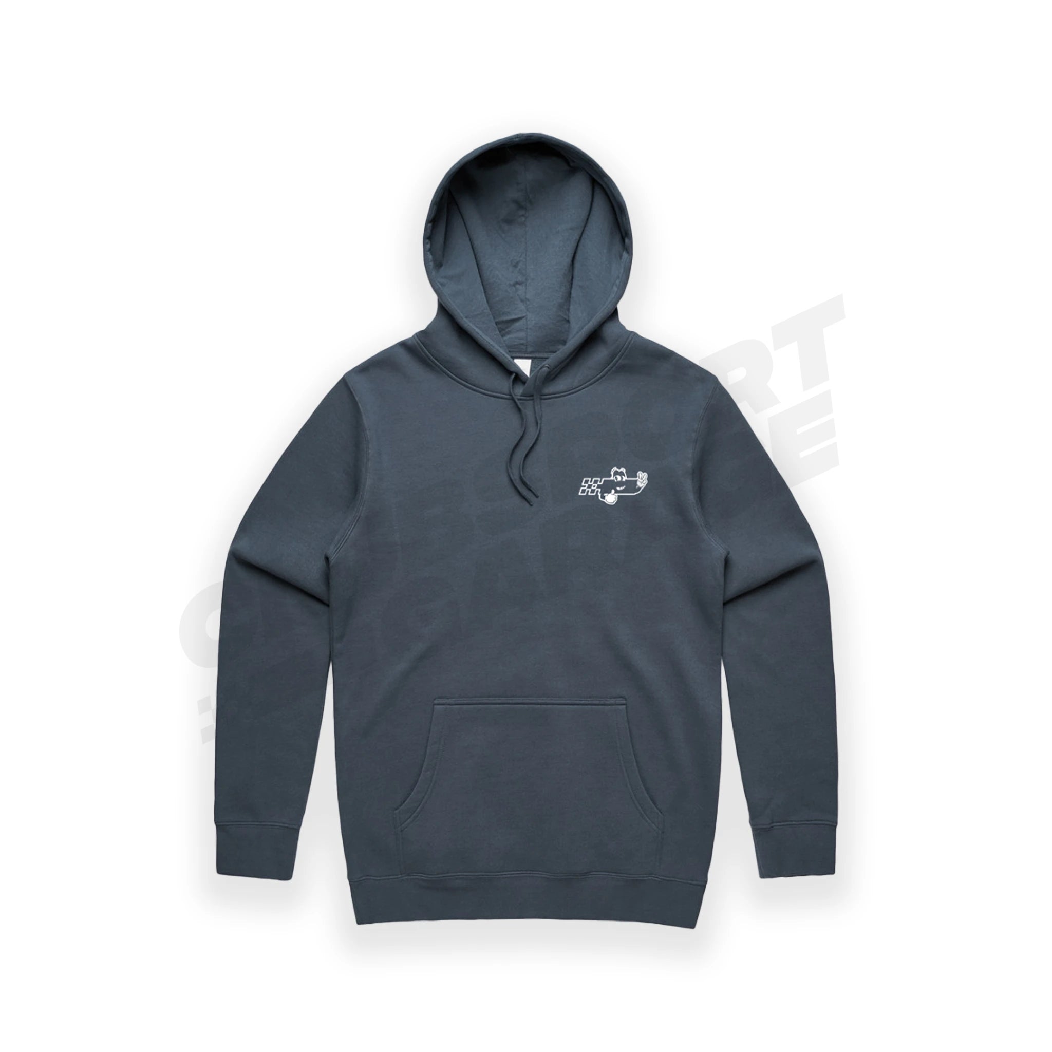 Front Photo of At the Track Hoodie in Petrol Blue