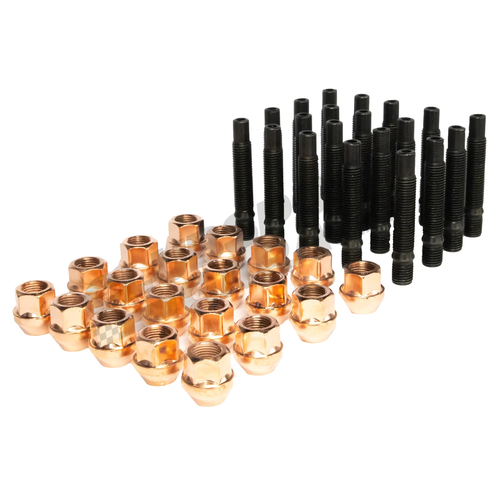 Photo of full Bimmec Stud and Nut Kit, copper nuts