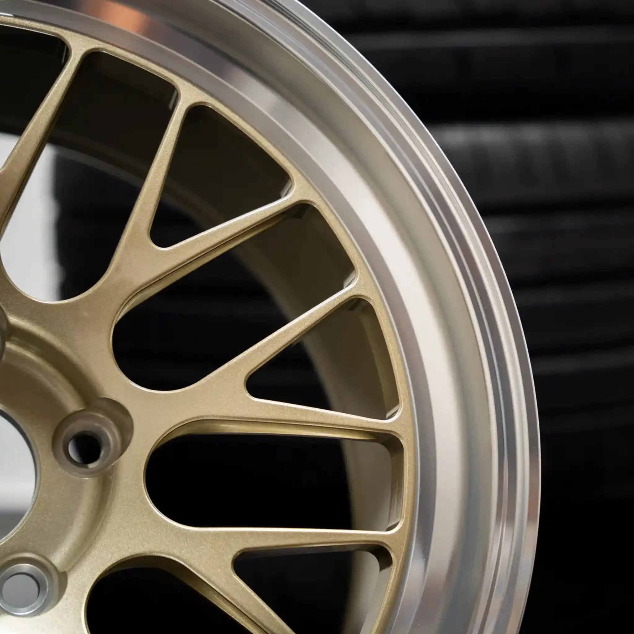 Photo of Apex ML-10RT Forged Touring Line Gold Wheel lip and spoke