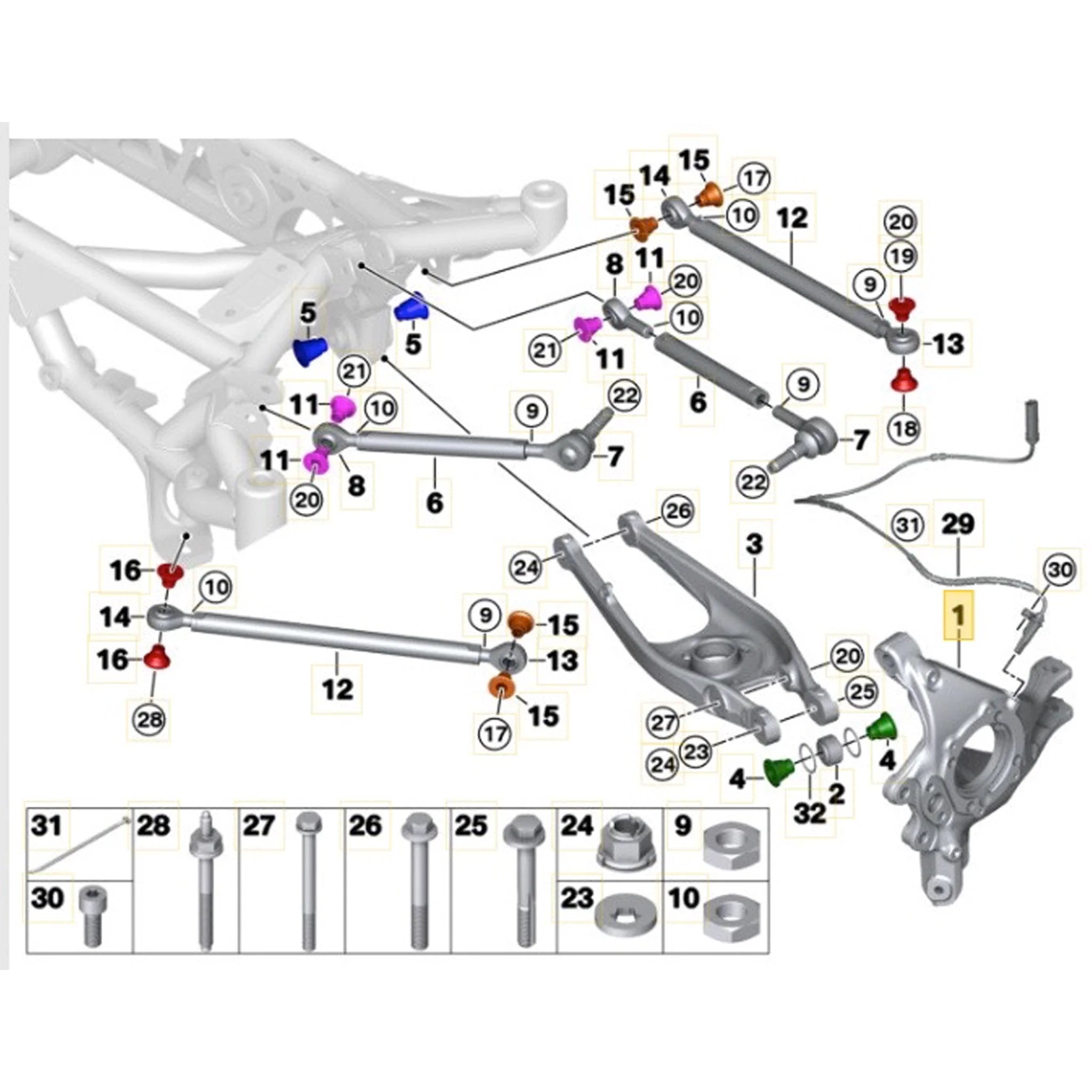 BMW Motorsport Adjustable Rear Toe Arms/Links - Clubsport Garage