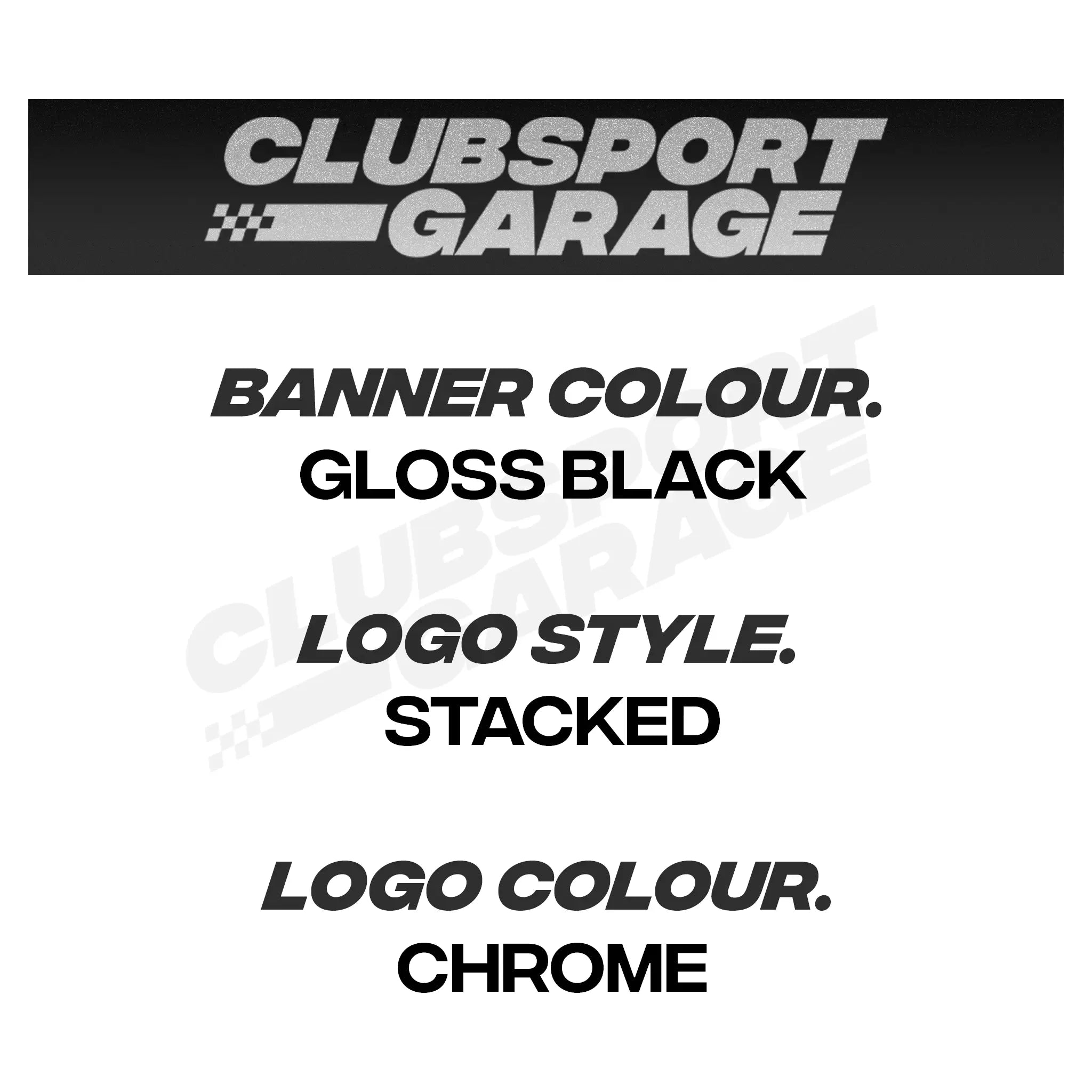 Clubsport Garage Sunstrip/ Windscreen Banner - Clubsport Garage