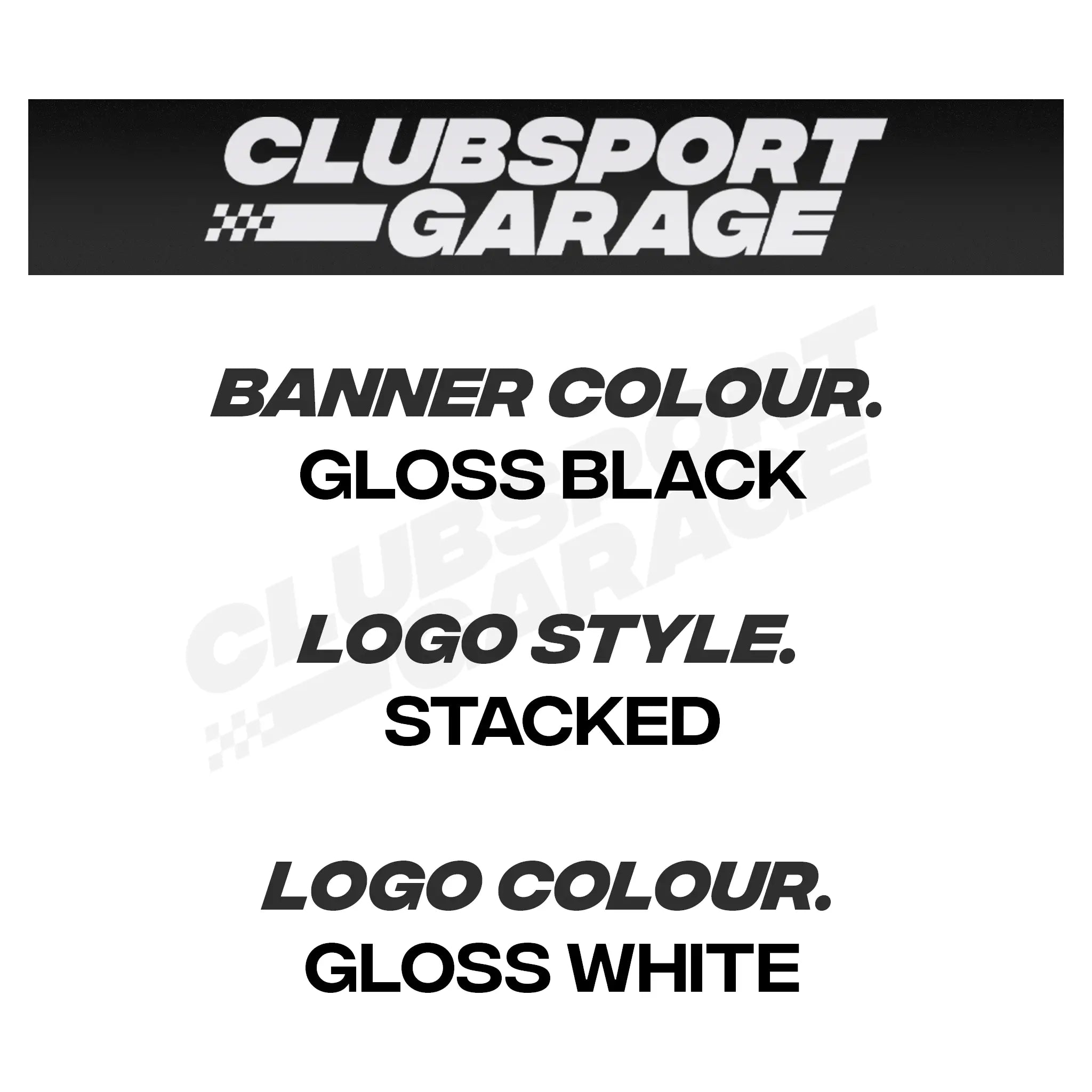 Clubsport Garage Sunstrip/ Windscreen Banner - Clubsport Garage