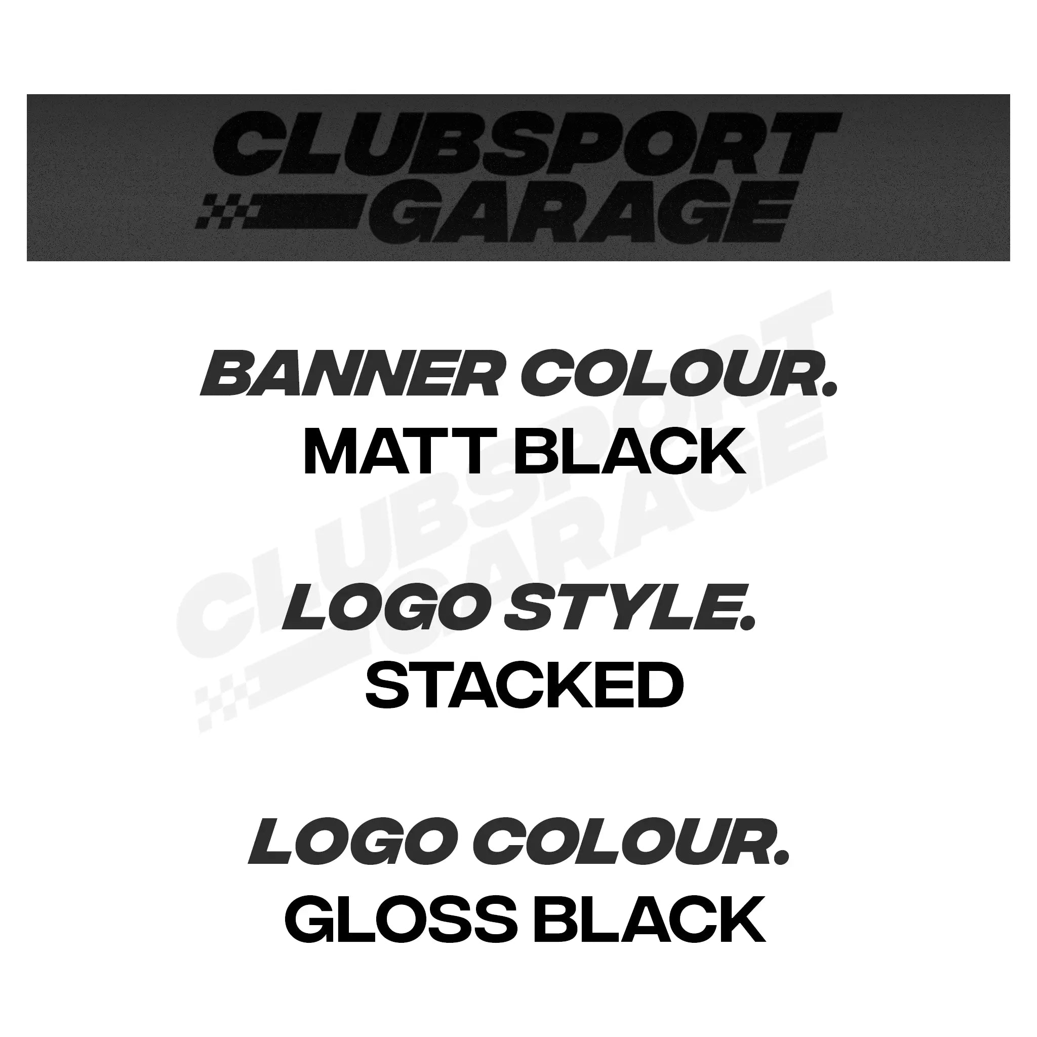Clubsport Garage Sunstrip/ Windscreen Banner - Clubsport Garage
